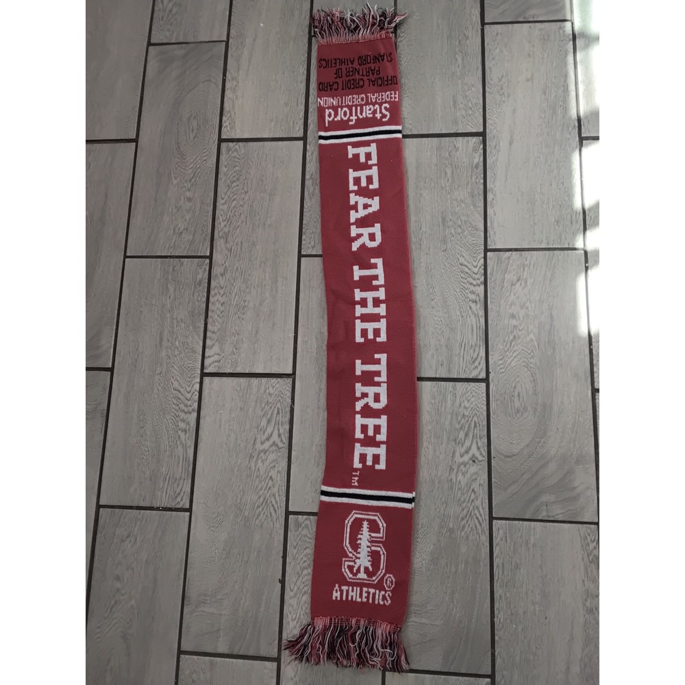 Stanford Athletics Scarf Fear The Tree Go Cardinal Red Knit Fringe Fan Scarf